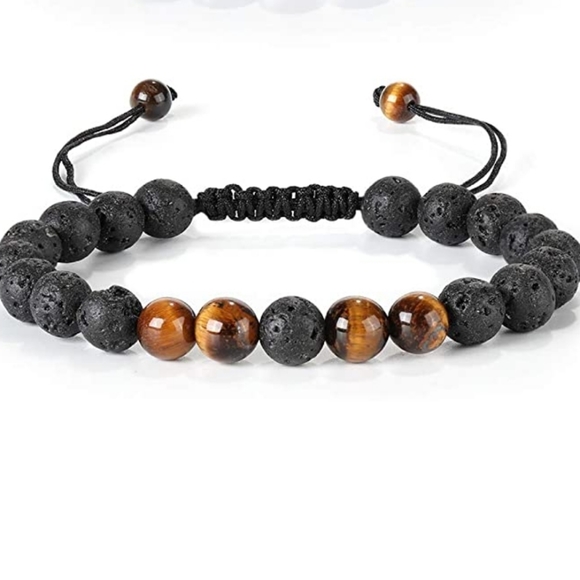 Jewelry - Natural lava stones•Yoga beaded bracelet